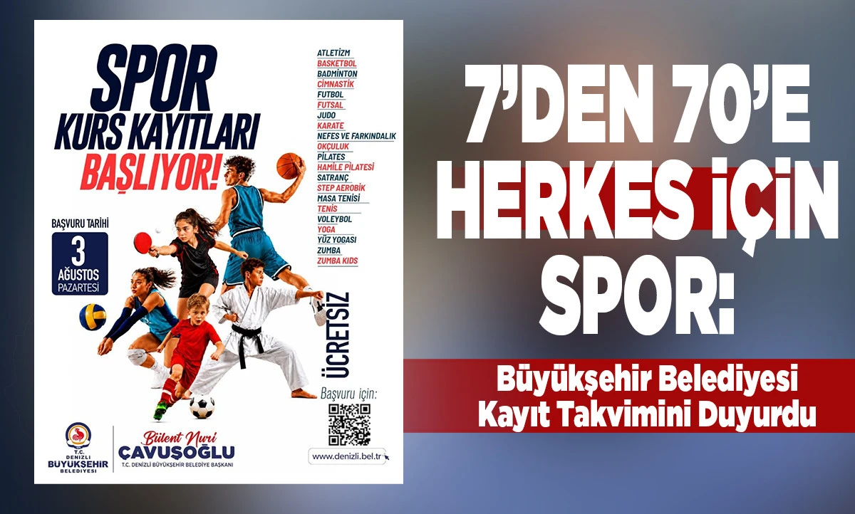 7&rsquo;den 70&rsquo;e Herkes İ&ccedil;in Spor: B&uuml;y&uuml;kşehir Belediyesi Kayıt Takvimini Duyurdu