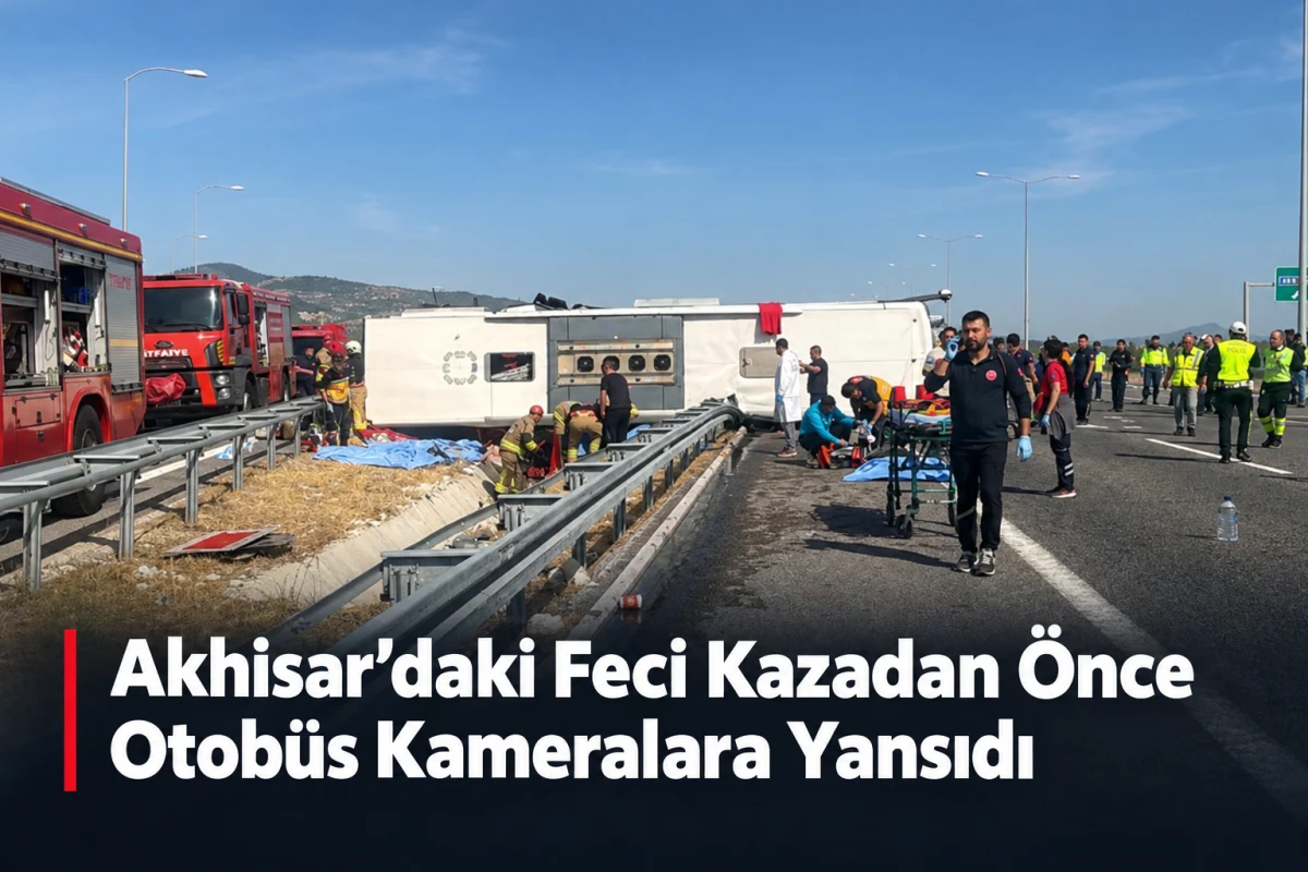 Akhisar&rsquo;daki Feci Kazadan &Ouml;nce Otob&uuml;s Kameralara Yansıdı