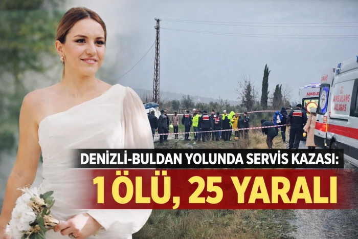 Denizli-Buldan Yolunda Servis Kazası: 1 &Ouml;l&uuml;, 25 Yaralı