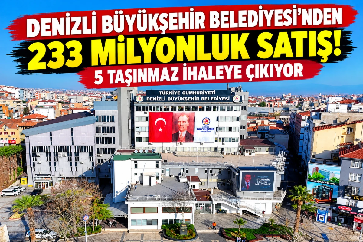 Denizli B&uuml;y&uuml;kşehir Belediyesi&rsquo;nden 233 Milyonluk Satış! 5 Taşınmaz İhaleye &Ccedil;ıkıyor
