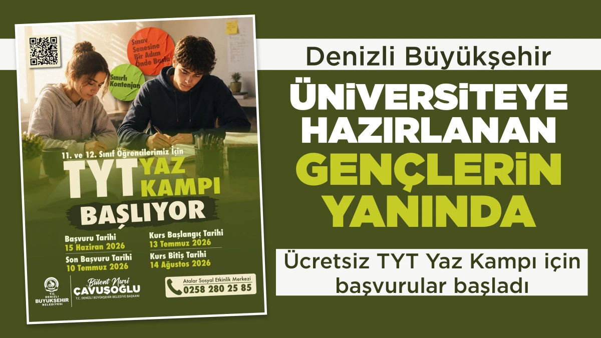 Denizli B&uuml;y&uuml;kşehir &uuml;niversiteye hazırlanan gen&ccedil;lerin yanında
