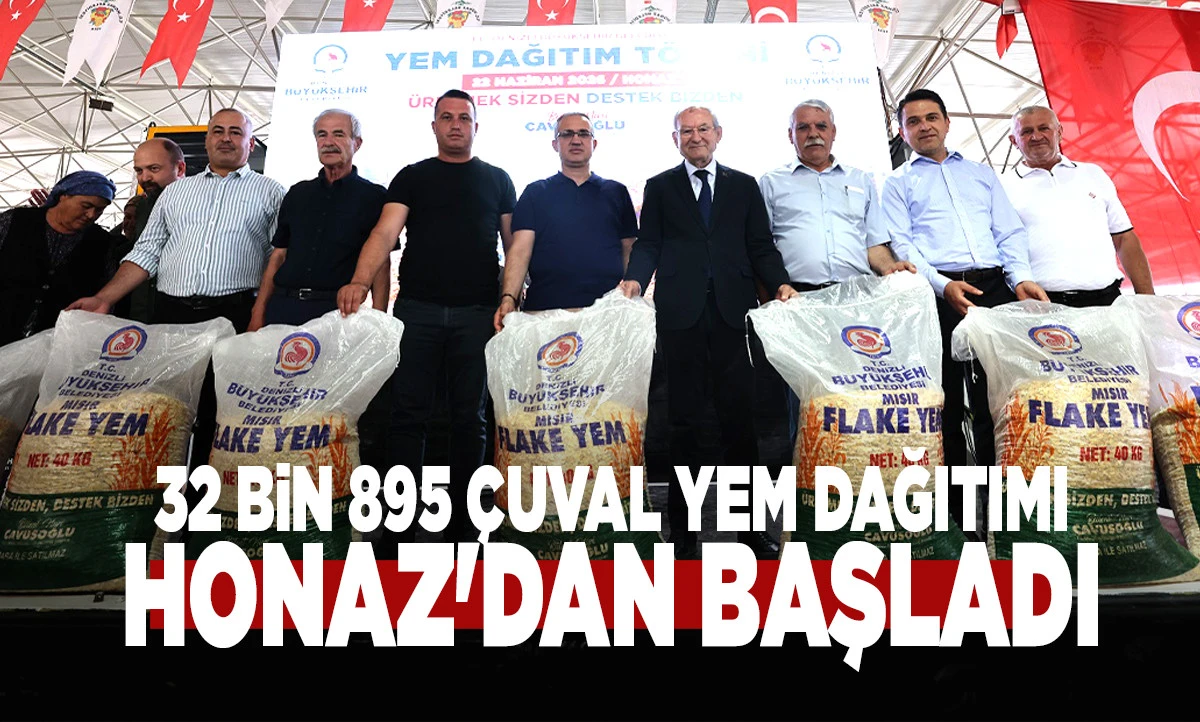 Denizli B&uuml;y&uuml;kşehir'den Binlerce &Uuml;reticiye Yem Desteği