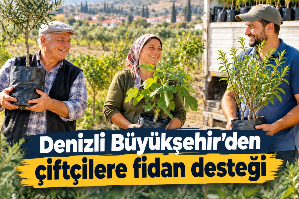 Denizli B&uuml;y&uuml;kşehir&rsquo;den &ccedil;ift&ccedil;ilere fidan desteği