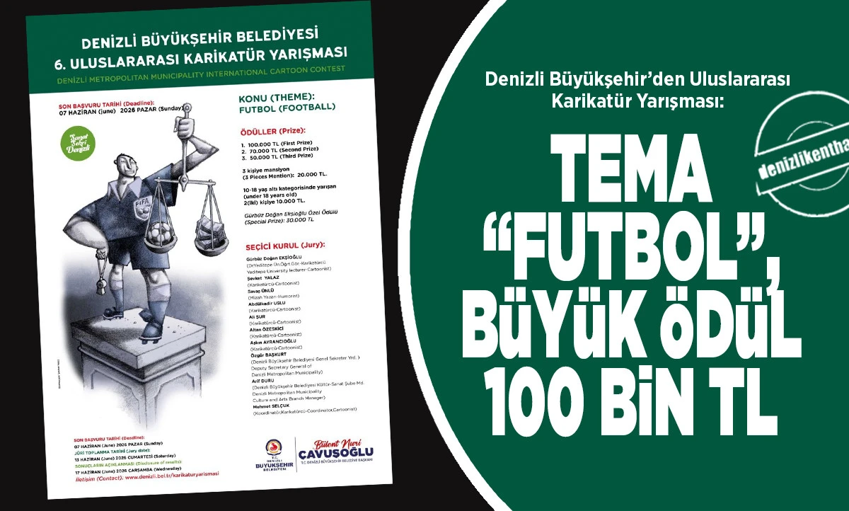 Denizli B&uuml;y&uuml;kşehir&rsquo;den Uluslararası Karikat&uuml;r Yarışması