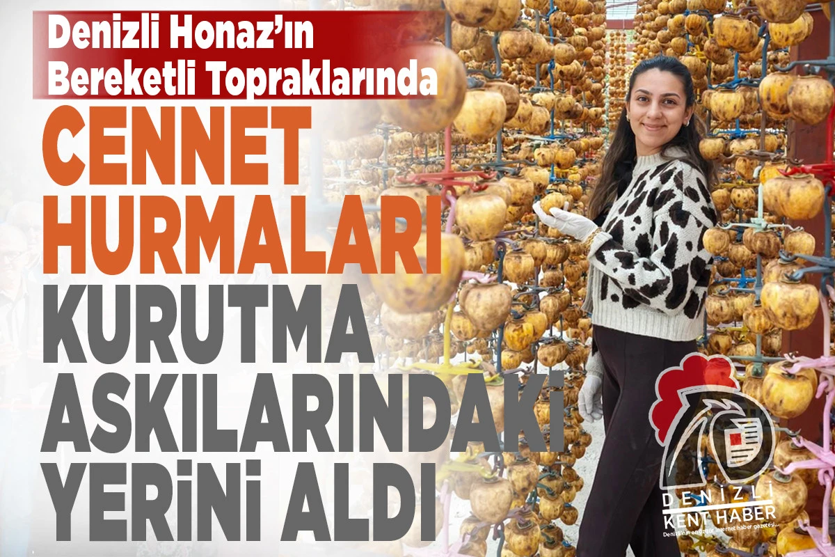 Denizli Honaz&rsquo;ın Bereketli Topraklarında Cennet Hurmaları Kurutma Askılarındaki Yerini Aldı