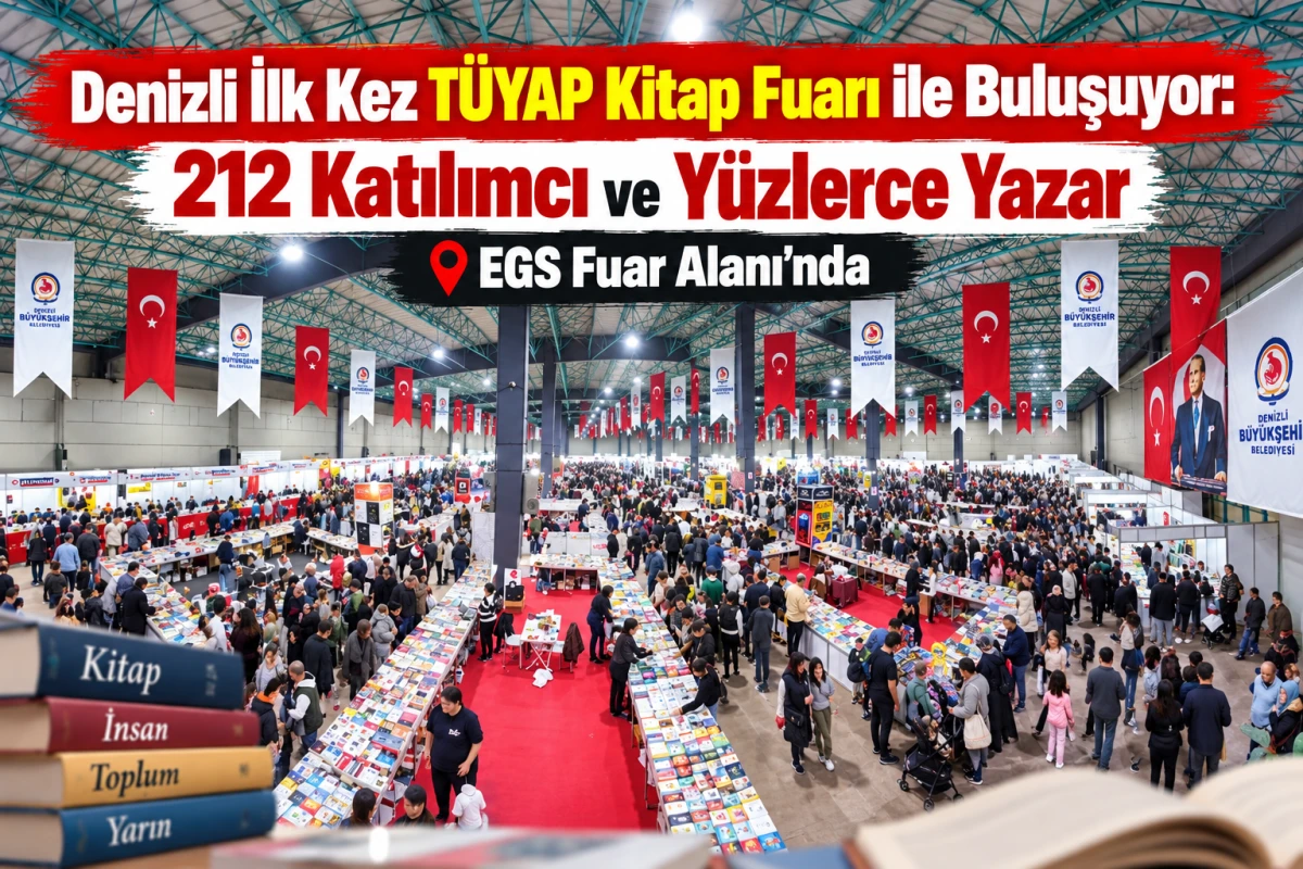 Denizli İlk Kez T&Uuml;YAP Kitap Fuarı ile Buluşuyor: 212 Katılımcı ve Y&uuml;zlerce Yazar EGS Fuar Alanı&rsquo;nda