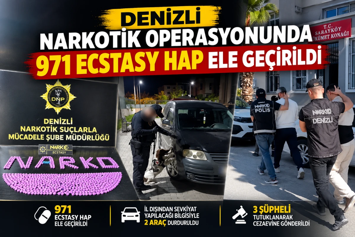 Denizli Narkotik Operasyonunda 971 Ecstasy Hap Ele Ge&ccedil;irildi
