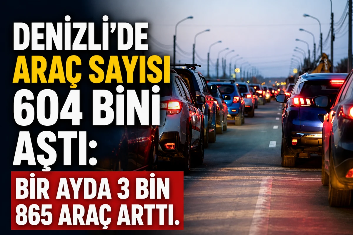 Denizli&rsquo;de ara&ccedil; sayısı 604 bini aştı: Bir ayda 3 bin 865 ara&ccedil; arttı