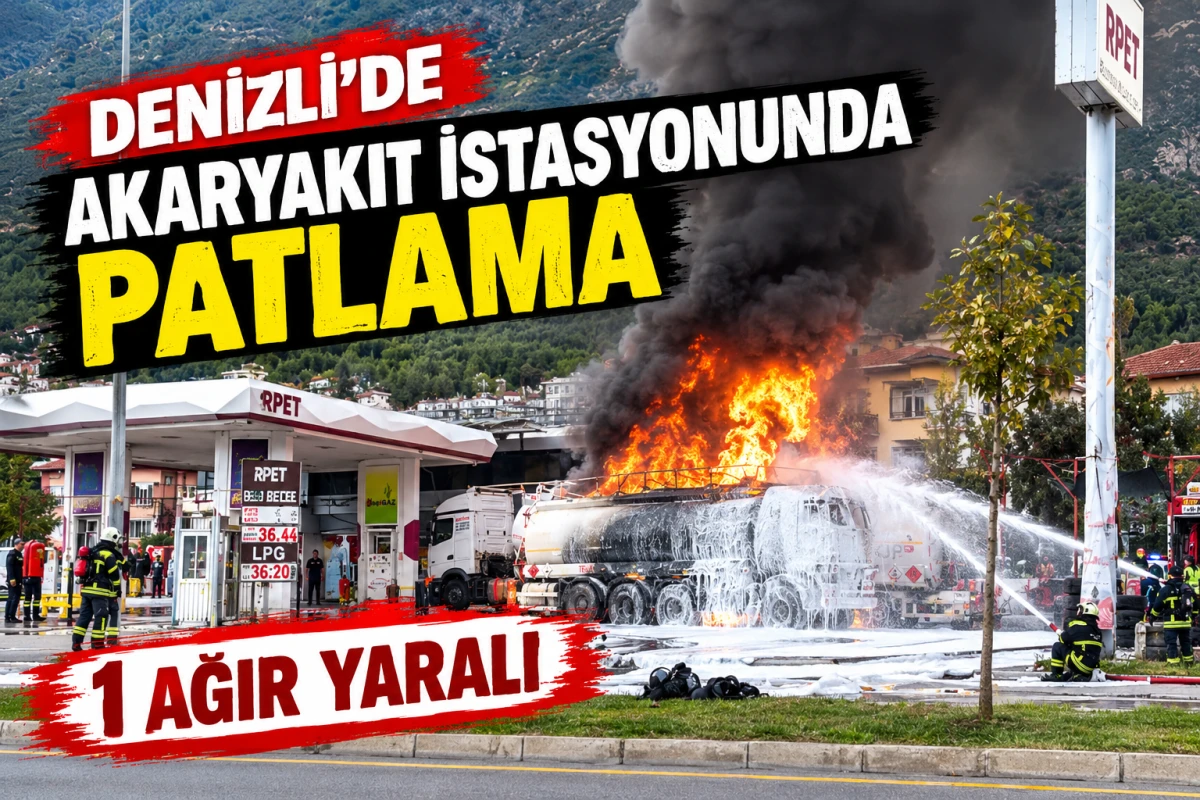 Denizli'de Korkun&ccedil; Patlama: Akaryakıt Tankeri Alev Alev Yandı, Antalya Yolu Kapatıldı