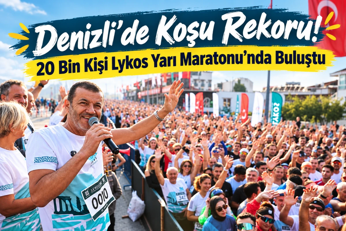 Denizli&rsquo;de Koşu Rekoru! 20 Bin Kişi Lykos Yarı Maratonu&rsquo;nda Buluştu