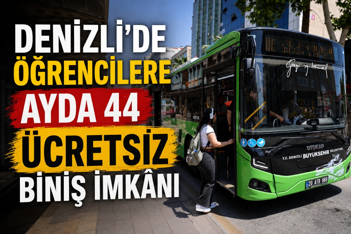     Denizli&rsquo;de &ouml;ğrencilere ayda 44 &uuml;cretsiz biniş imk&acirc;nı