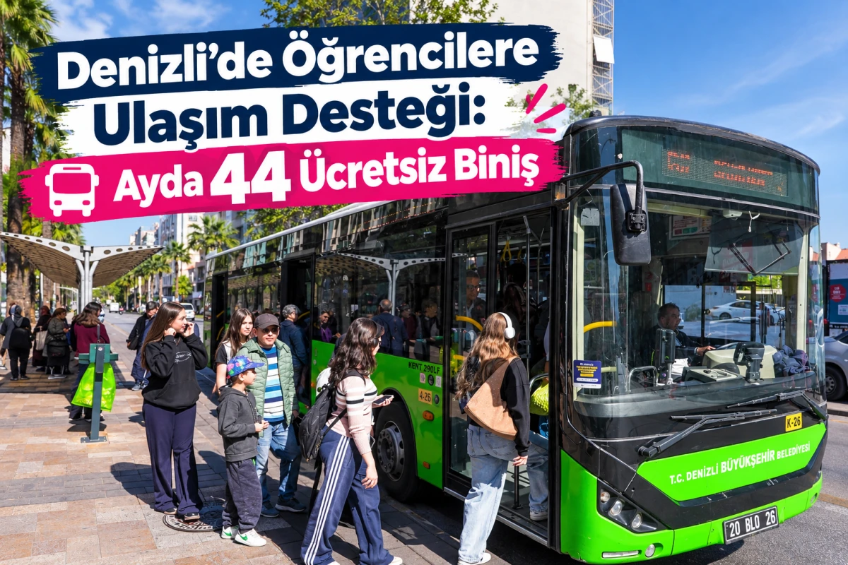     Denizli&rsquo;de &Ouml;ğrencilere Ulaşım Desteği: Ayda 44 &Uuml;cretsiz Biniş