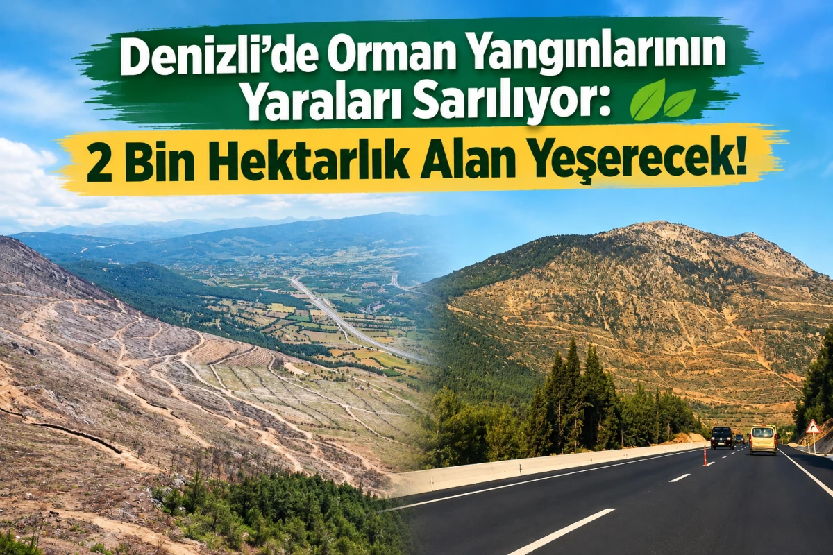 Denizli&rsquo;de Orman Yangınlarının Yaraları Sarılıyor: 2 Bin Hektarlık Alan Yeşerecek!