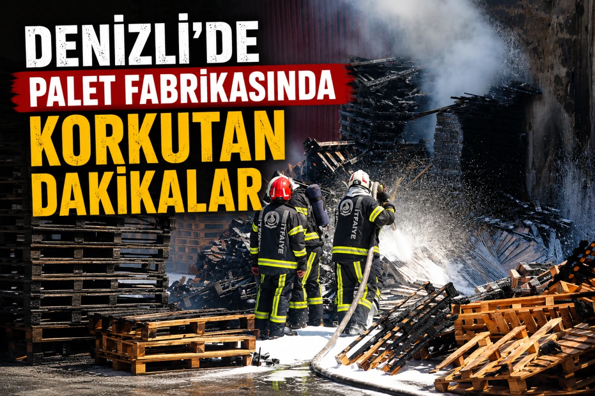     Denizli&rsquo;de Palet Fabrikasında Korkutan Dakikalar