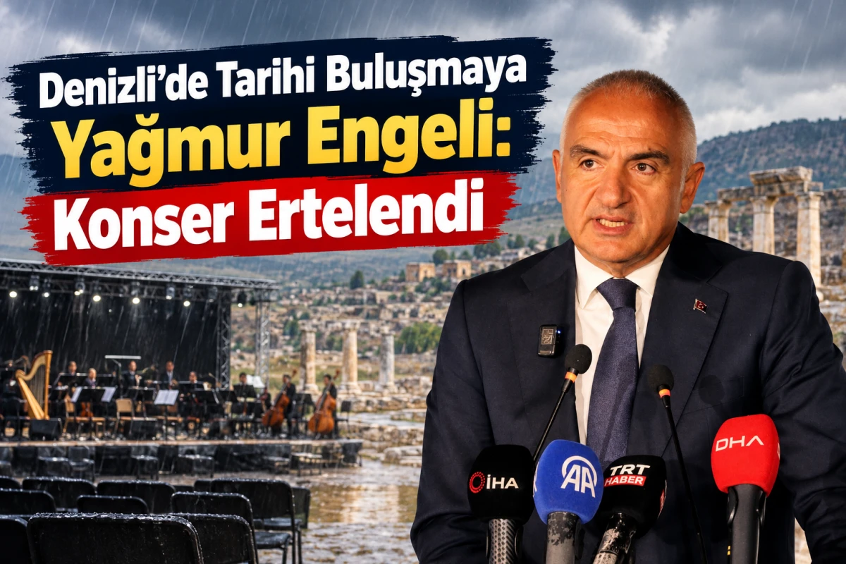 Denizli&rsquo;de Tarihi Buluşmaya Yağmur Engeli: Konser Ertelendi