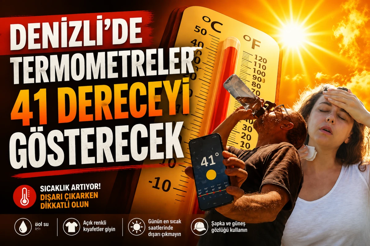Denizli&rsquo;de termometreler 41 dereceyi g&ouml;sterecek