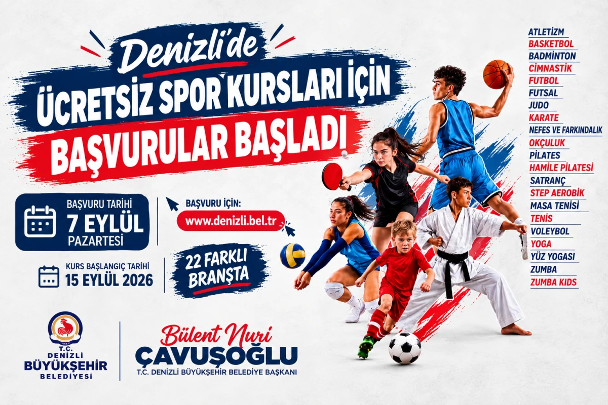 Denizli&rsquo;de &Uuml;cretsiz Spor Kursları İ&ccedil;in Başvurular Başladı