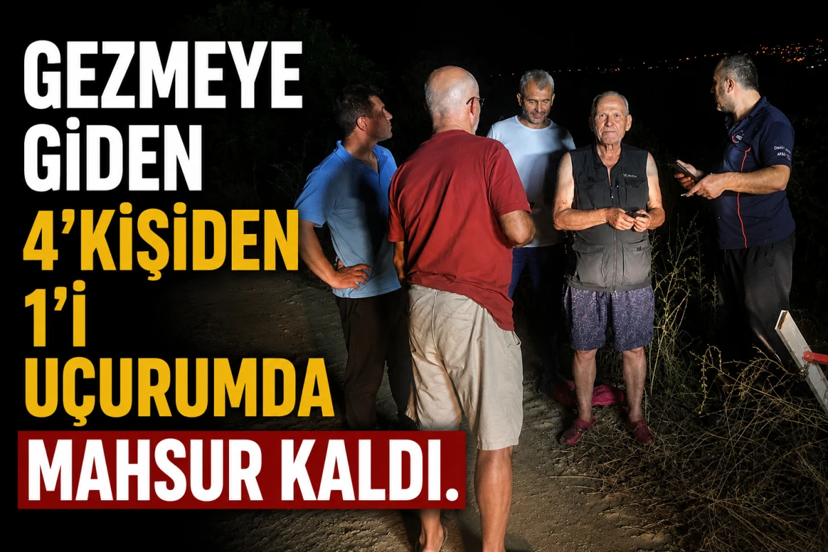 Denizli&rsquo;de u&ccedil;urumda mahsur kalan kişiyi AFAD ekipleri kurtardı