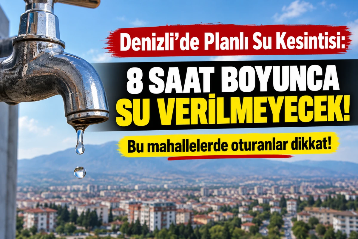 Denizlililer Dikkat: 8 Eyl&uuml;l Salı G&uuml;n&uuml; 8 Saatlik Su Kesintisi