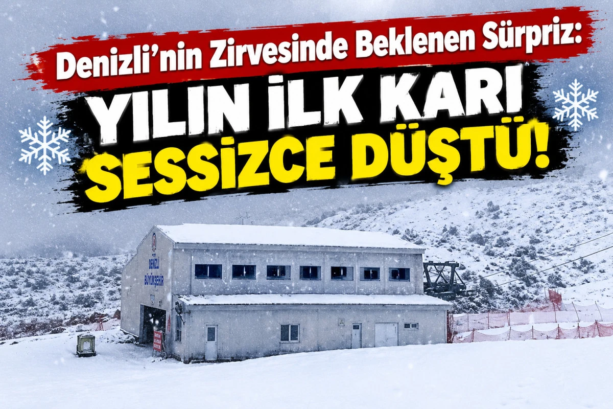 Denizli&rsquo;nin Zirvesinde Beklenen S&uuml;rpriz: Yılın İlk Karı Sessizce D&uuml;şt&uuml;!