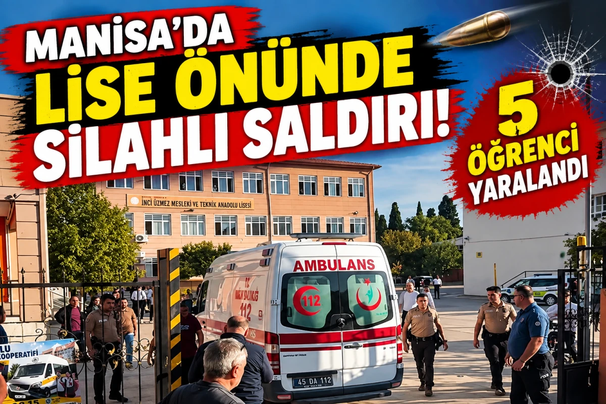 Manisa&rsquo;da Lise &Ouml;n&uuml;nde Silahlı Saldırı: 5 &Ouml;ğrenci Yaralandı