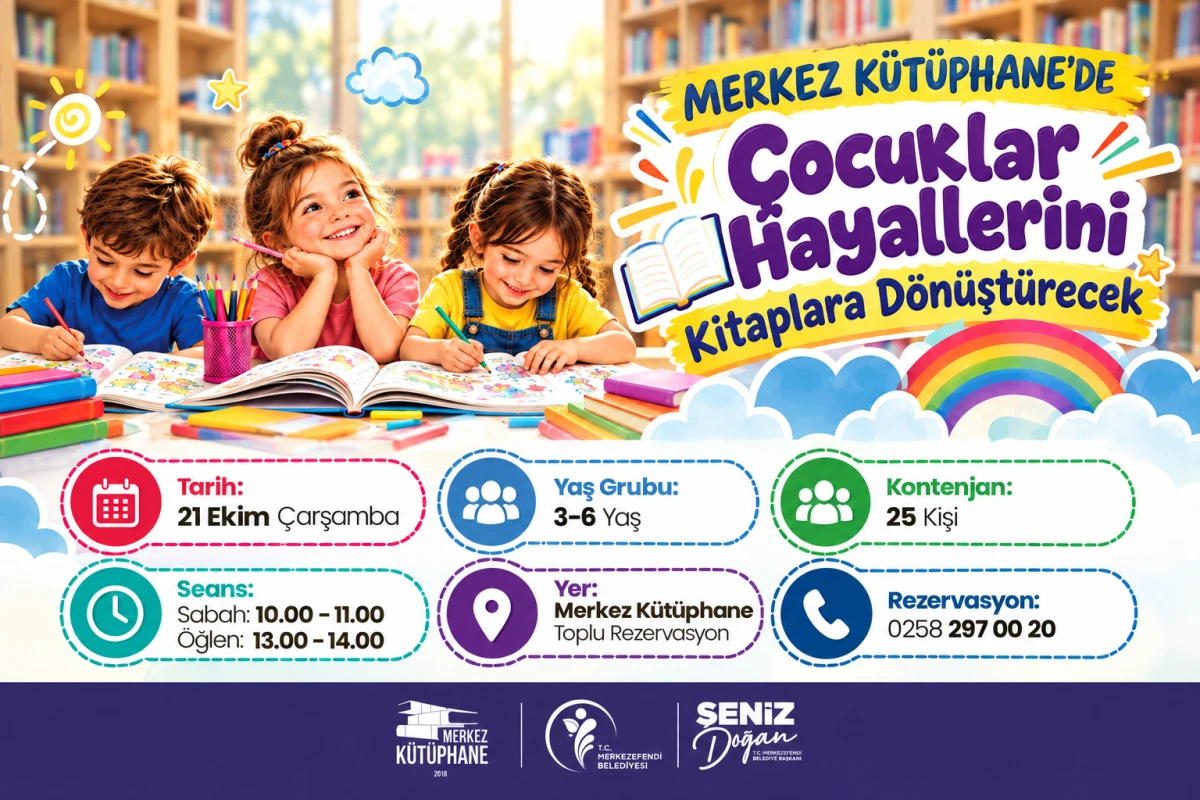 MERKEZ K&Uuml;T&Uuml;PHANE&rsquo;DE &Ccedil;OCUKLAR HAYALLERİNİ KİTAPLARA D&Ouml;N&Uuml;ŞT&Uuml;RECEK