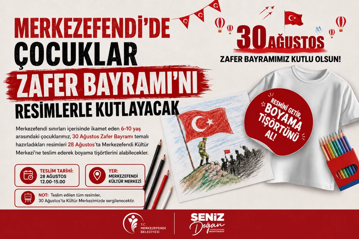 MERKEZEFENDİ&rsquo;DE &Ccedil;OCUKLAR ZAFER BAYRAMI&rsquo;NI RESİMLERLE KUTLAYACAK.