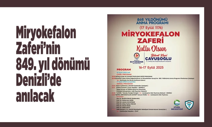 Miryokefalon Zaferi’nin 849. yıl dönümü Denizli’de anılacak