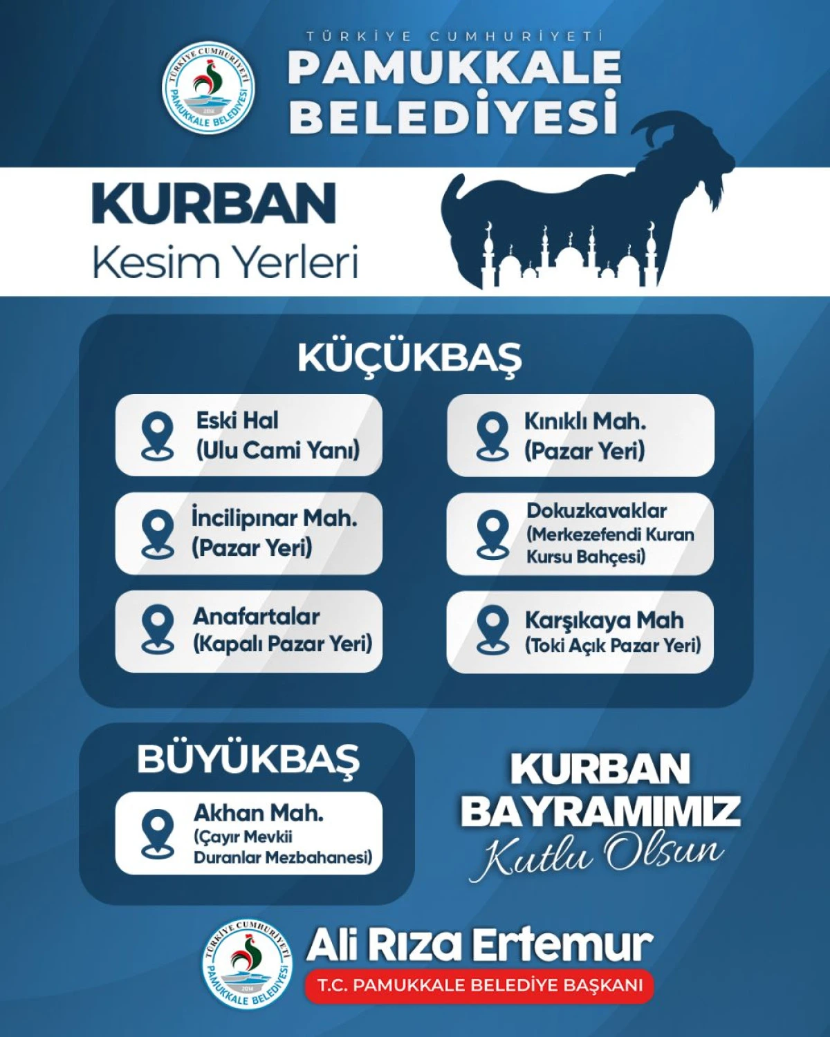 PAMUKKALE BELEDİYESİ, KURBAN BAYRAMI HAZIRLIKLARINI TAMAMLADI