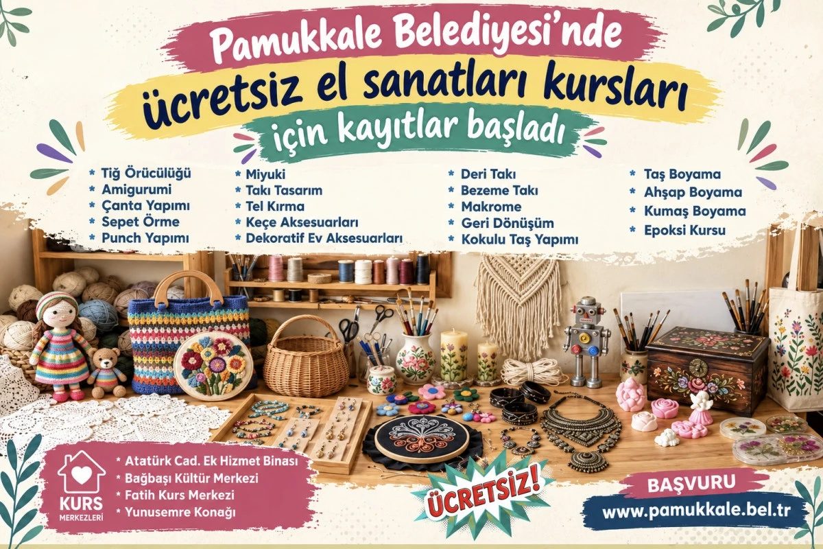 Pamukkale Belediyesi&rsquo;nde &uuml;cretsiz el sanatları kursları i&ccedil;in kayıtlar başladı