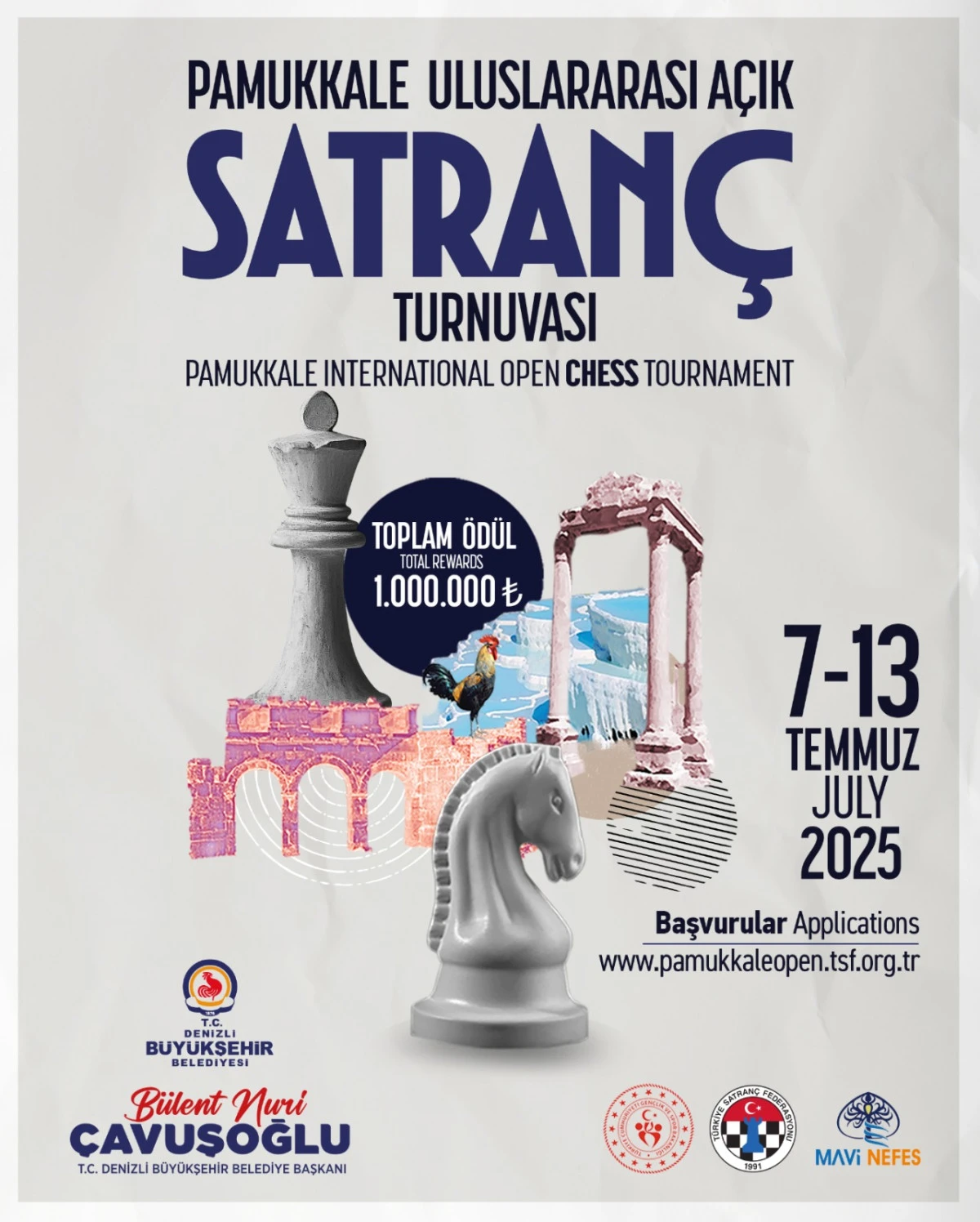 Pamukkale Uluslararası Açık Satranç Turnuvası başlıyor