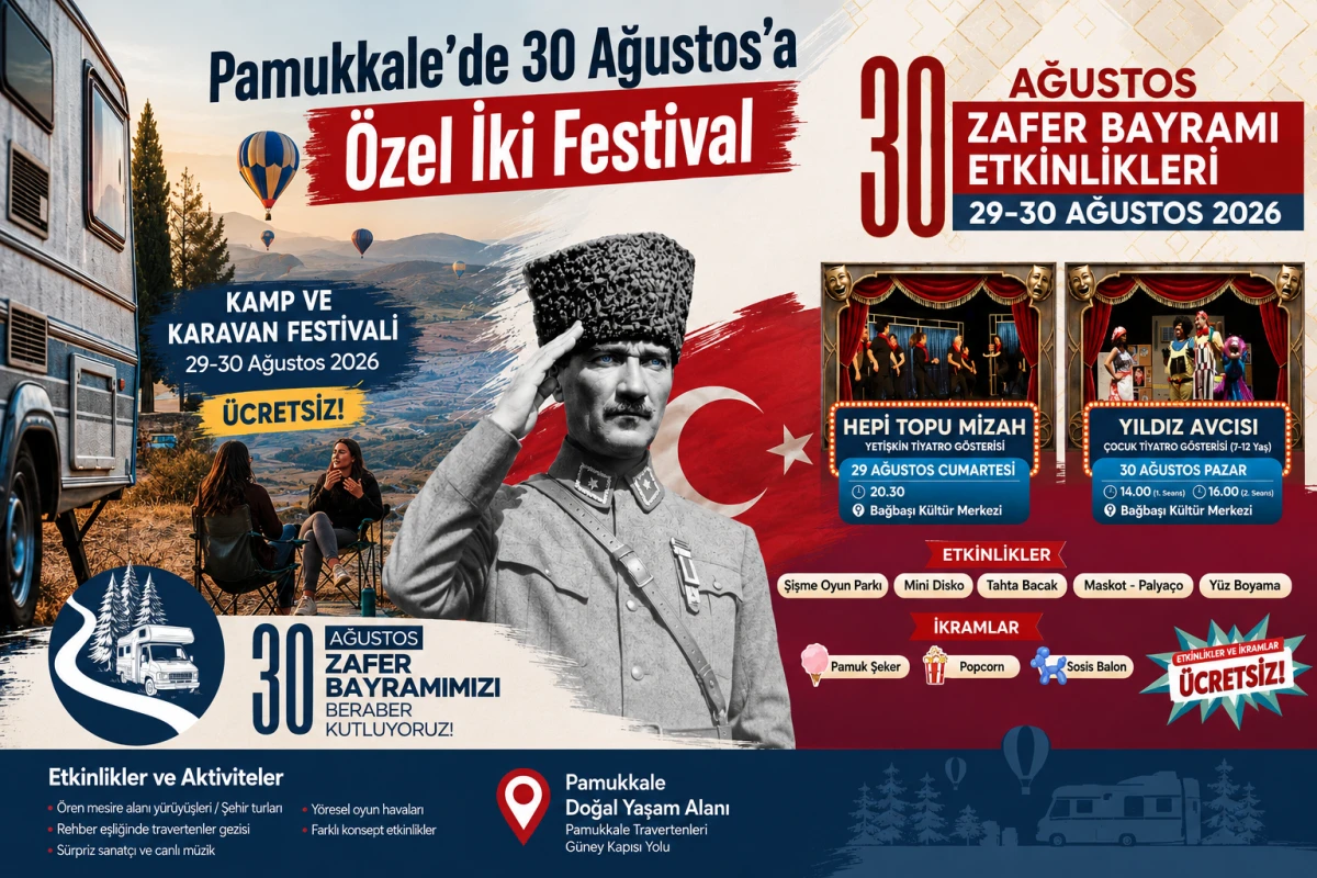     Pamukkale&rsquo;de 30 Ağustos&rsquo;a &Ouml;zel İki Festival