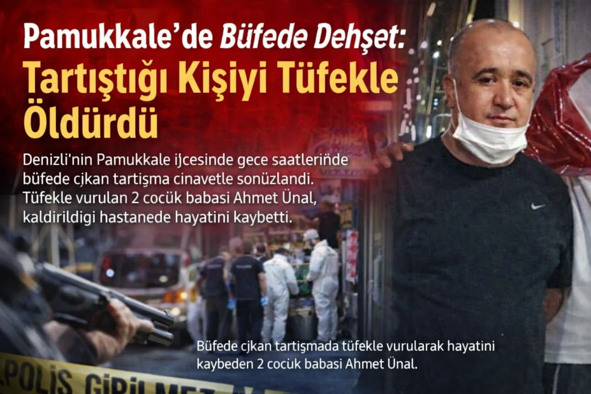Pamukkale&rsquo;de B&uuml;fede Dehşet: Tartıştığı Kişiyi T&uuml;fekle &Ouml;ld&uuml;rd&uuml;