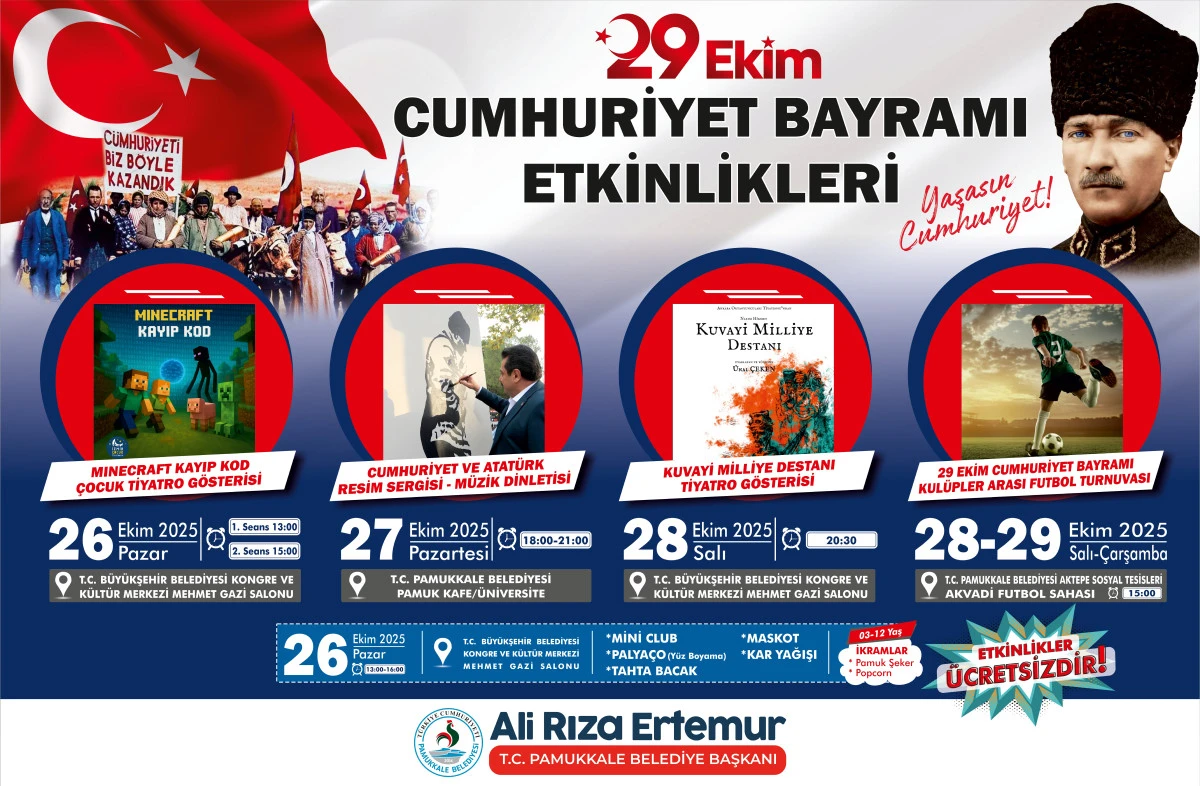 PAMUKKALE'DE CUMHURİYET COŞKUSU DOLU DOLU YAŞANACAK