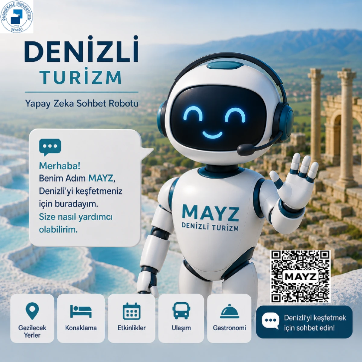 PA&Uuml;&rsquo;de Denizli Turizm İ&ccedil;in Yapay Zek&acirc; Sohbet Robotu MAYZ Geliştirildi
