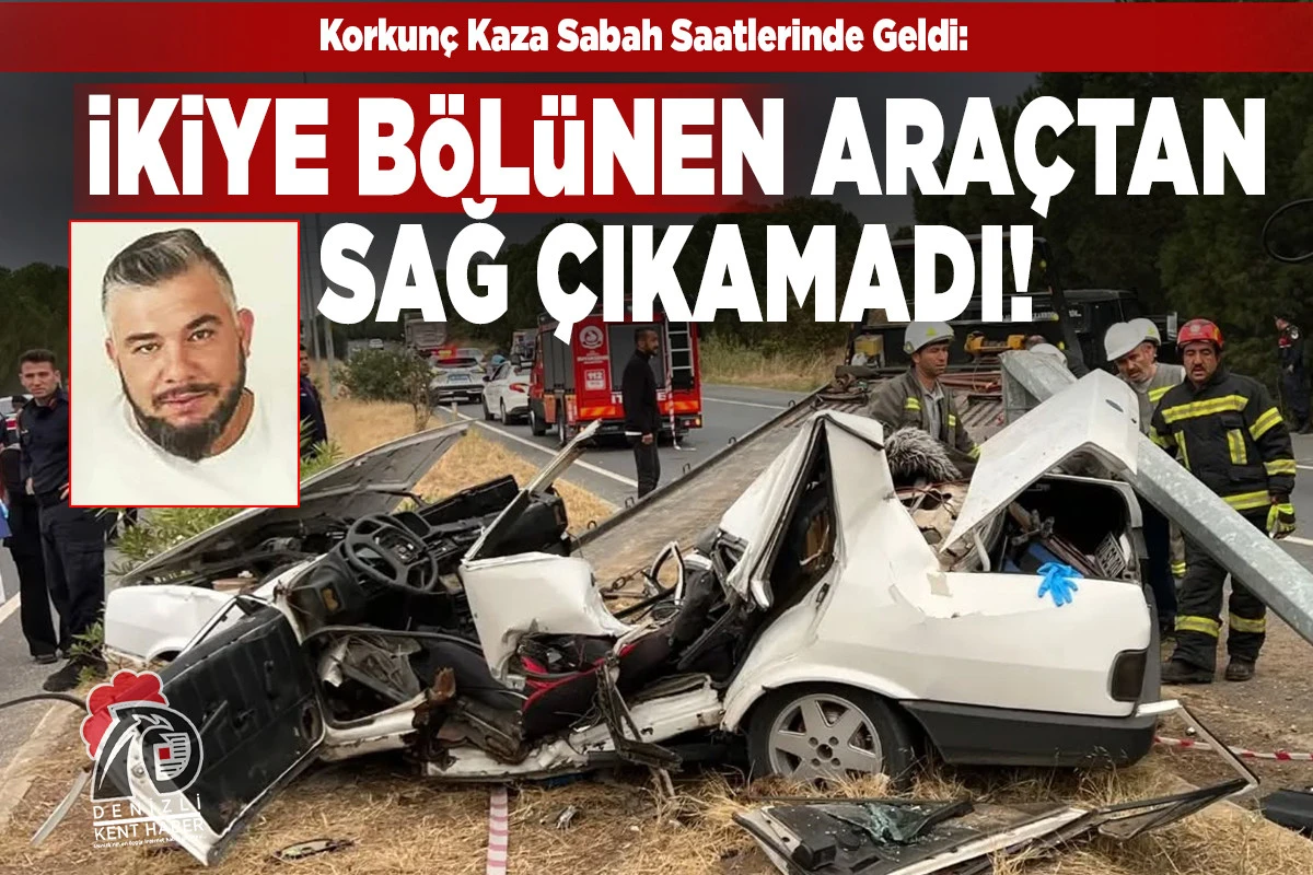 TOFAŞ Marka Otomobil Direğe &Ccedil;arptı, İkiye B&ouml;l&uuml;nd&uuml;: Sarayk&ouml;y&rsquo;de Yasa Boğan &Ouml;l&uuml;m