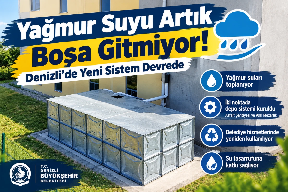     Yağmur Suyu Artık Boşa Gitmiyor! Denizli&rsquo;de Yeni Sistem Devrede